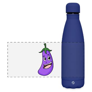 Motif aubergine - Gourde isotherme panoramique mate 500 ml - bleu foncé  - Devant