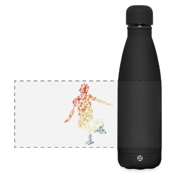 Croquis d’un joueur de football - Gourde isotherme panoramique mate 500 ml - noir - Devant
