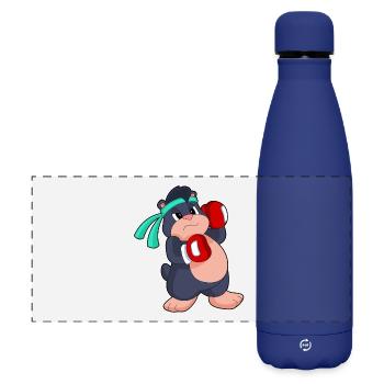 Mole Boxer Boxing Gloves Boxing - Matte Panoramic Thermal Bottle 500 ml - dark blue  - Front