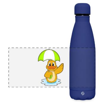 Duck Umbrella - Matte Panoramic Thermal Bottle 500 ml - dark blue  - Front
