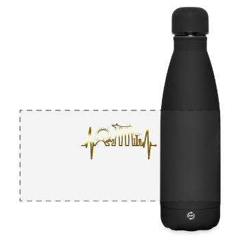 Singapore Skyline Heartbeat Asia I Love Singapore - Gourde isotherme panoramique mate 500 ml - noir - Devant