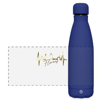 Florence Skyline Italy Heartbeat I Love Firenze - Matte Panoramic Thermal Bottle 500 ml - dark blue  - Front