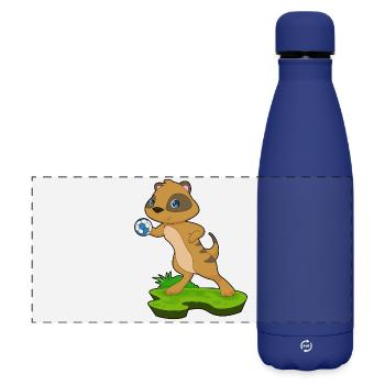 Erdmännchen Handballspieler Handball - Matte Panorama Isolierflasche 500 ml - Dunkelblau  - Vorne