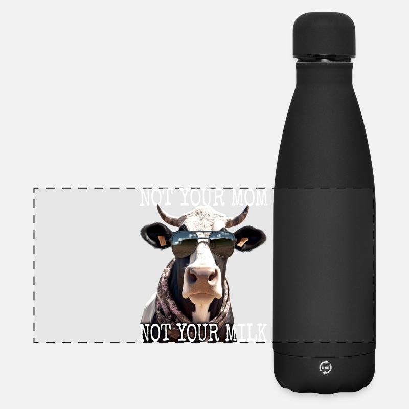 Pas ta mère Pas ton lait Végétalien Végétarien Végétarien - Gourde isotherme panoramique mate 500 ml - noir