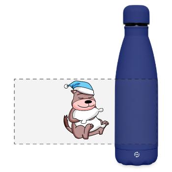 Belette avec oreiller et bonnet de somnolence - Gourde isotherme panoramique mate 500 ml - bleu foncé  - Devant