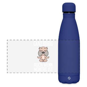 Montag - Matte Panorama Isolierflasche 500 ml - Dunkelblau  - Vorne