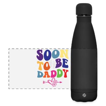 promotrd to Be Daddy, New Dad Pregnancy - Matte Panoramic Thermal Bottle 500 ml - black - Front