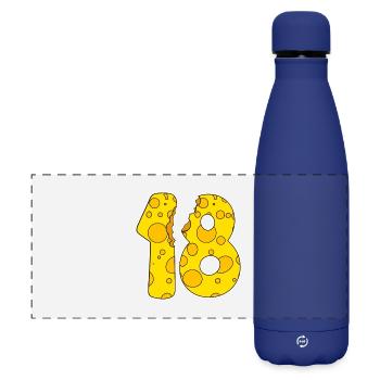 Fromage drôle de 18 ans d’âge - Gourde isotherme panoramique mate 500 ml - bleu foncé  - Devant