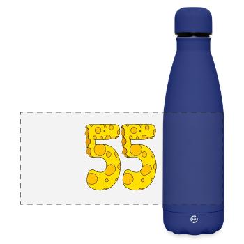 55 Jahre Lustig Käse - Matte Panorama Isolierflasche 500 ml - Dunkelblau  - Vorne