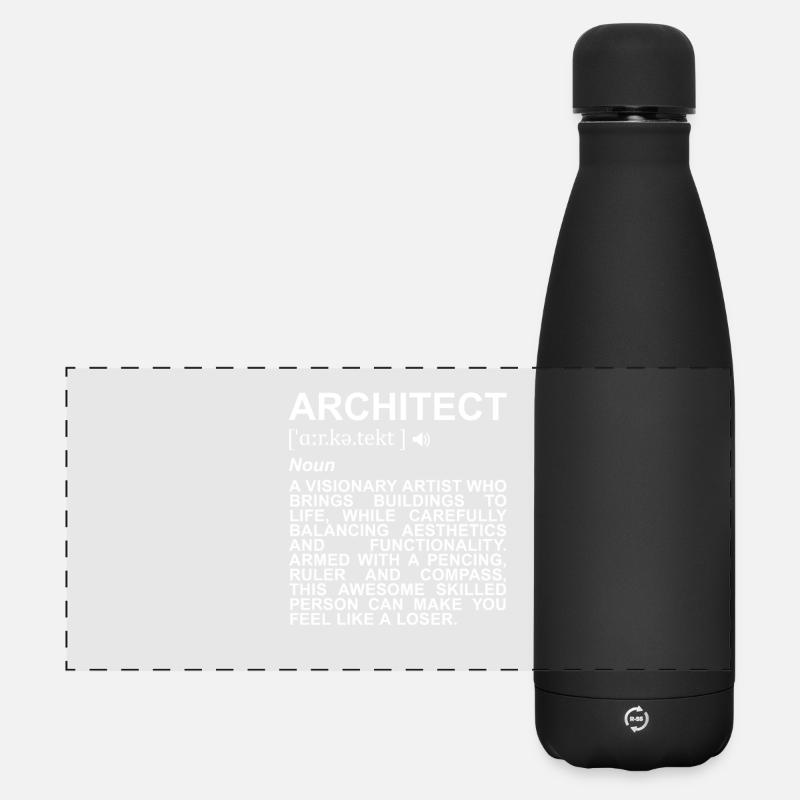 Architekt Definition - Matte Panorama Isolierflasche 500 ml - Schwarz