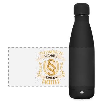 Richter Geschenk Gerechtigkeit Lustig - Matte Panorama Isolierflasche 500 ml - Schwarz - Vorne