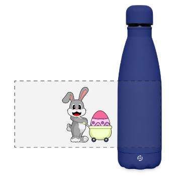 Hase Ostern Einkaufen - Matte Panorama Isolierflasche 500 ml - Dunkelblau  - Vorne