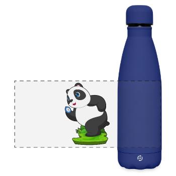 Panda Jogger Joggen Sport - Matte Panorama Isolierflasche 500 ml - Dunkelblau  - Vorne