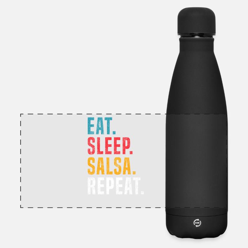 Eat Sleep Salsa Repeat pour les danseurs de salsa - Gourde isotherme panoramique mate 500 ml - noir