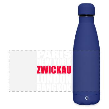 Ville de Zwickau - Gourde isotherme panoramique mate 500 ml - bleu foncé  - Devant
