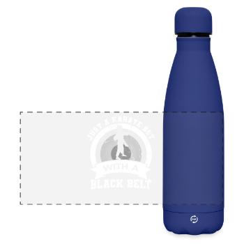 Garçon de karaté - Gourde isotherme panoramique mate 500 ml - bleu foncé  - Devant
