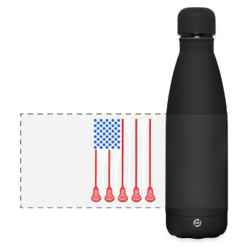 USA 4th of July Lacrosse - Matte Panoramic Thermal Bottle 500 ml - black - Front