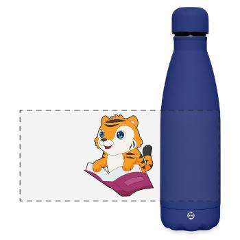 Tiger Book - Matte Panoramic Thermal Bottle 500 ml - dark blue  - Front
