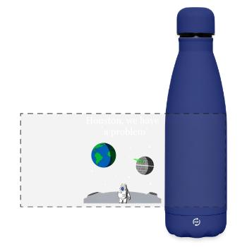 Houston We Have a Problem - Matte Panoramic Thermal Bottle 500 ml - dark blue  - Front