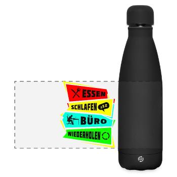 Manger dormir Répétition du bureau - Gourde isotherme panoramique mate 500 ml - noir - Devant