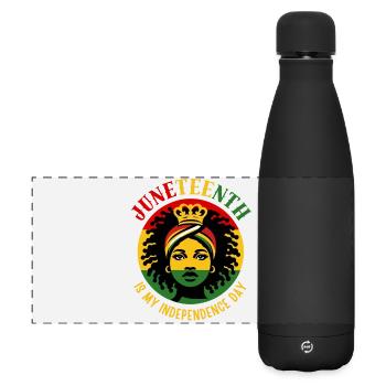 Juneteenth is my independence day - Matte Panoramic Thermal Bottle 500 ml - black - Front