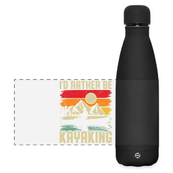 Kayaking Sunset Mountain Scene - Matte Panoramic Thermal Bottle 500 ml - black - Front