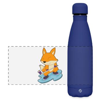 Fuchs Eishockey Eishockeyschläger - Matte Panorama Isolierflasche 500 ml - Dunkelblau  - Vorne