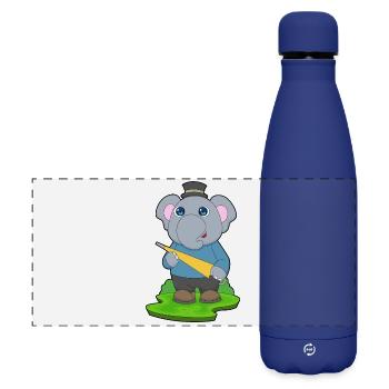 Elephant Umbrella - Matte Panoramic Thermal Bottle 500 ml - dark blue  - Front