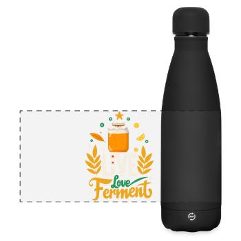 Live Love Ferment: Honigfermentation - Matte Panorama Isolierflasche 500 ml - Schwarz - Vorne