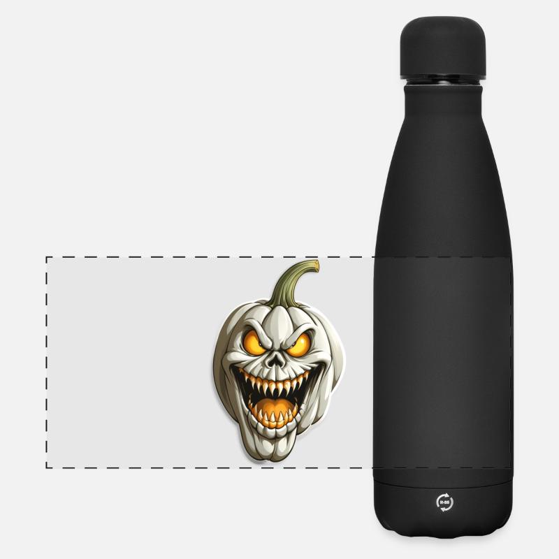 Gruseliger Kürbis-Clown - Matte Panorama Isolierflasche 500 ml - Schwarz