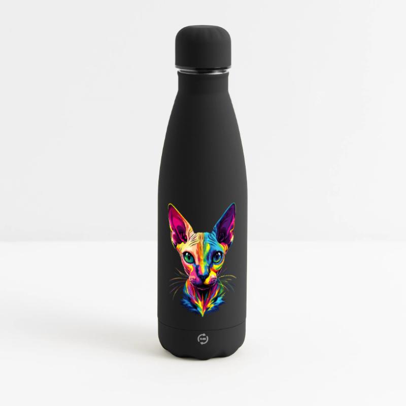 Chat Sphynx Chat Sphynx Chat Canadien Mignon Sphinx Gourde isotherme panoramique mate 500 ml