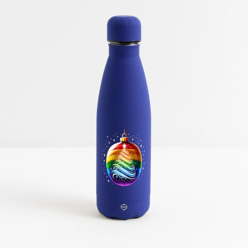 Regenbogen Weihnachtskugel Matte Panorama Isolierflasche 500 ml