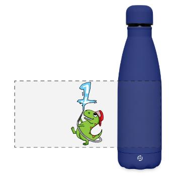 Number 1 - Matte Panoramic Thermal Bottle 500 ml - dark blue  - Front