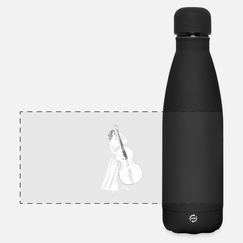 Elegant double bass player Double bass - Matte Panoramic Thermal Bottle 500 ml - black