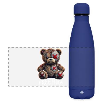 Kostenlose Umarmungen Teddybär - Matte Panorama Isolierflasche 500 ml - Dunkelblau  - Vorne