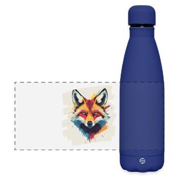 Renard - Gourde isotherme panoramique mate 500 ml - bleu foncé  - Devant