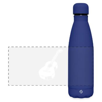 Acoustic Guitar - Matte Panoramic Thermal Bottle 500 ml - dark blue  - Front