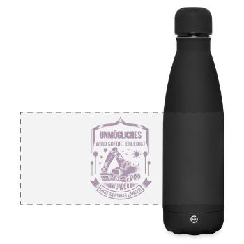 Baggerfahrer Unmögliches sofort erledigt - Matte Panorama Isolierflasche 500 ml - Schwarz - Vorne