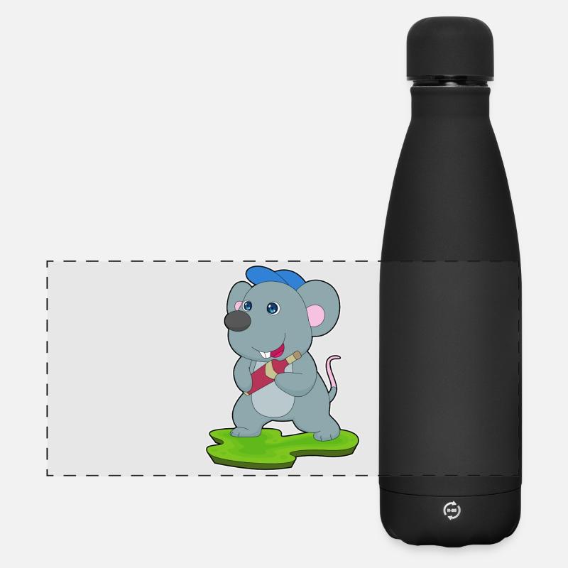 Mouse Bottle of Red Wine - Matte Panoramic Thermal Bottle 500 ml - black