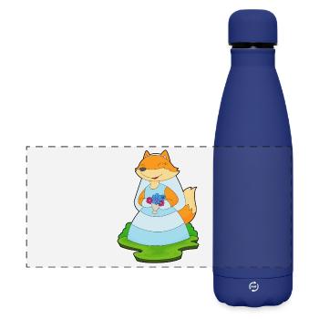 Fox Bridal Veil Wedding - Matte Panoramic Thermal Bottle 500 ml - dark blue  - Front