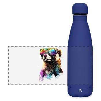 Furet Furet Putois Martre Belette Mignon Furet - Gourde isotherme panoramique mate 500 ml - bleu foncé  - Devant