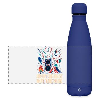 Lass den Beat fallen, nicht den Vibe - Matte Panorama Isolierflasche 500 ml - Dunkelblau  - Vorne