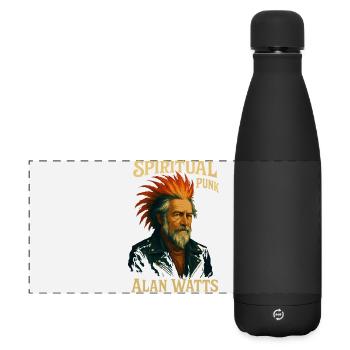 Spiritual Punk Alan Watts Shirt - Matte Panoramic Thermal Bottle 500 ml - black - Front