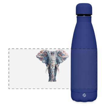 Elefant Rüsseltier Afrika Safari Wildnis Elefanten - Matte Panorama Isolierflasche 500 ml - Dunkelblau  - Vorne
