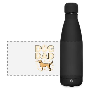 Dog dad & Hunde Papa für Gassirunden & Hundeliebe - Matte Panorama Isolierflasche 500 ml - Schwarz - Vorne