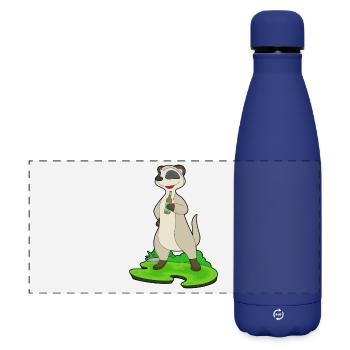 Erdmännchen Flasche Bier - Matte Panorama Isolierflasche 500 ml - Dunkelblau  - Vorne