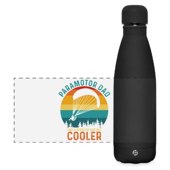 Papa Cool Retro Gleitschirm Design - Matte Panorama Isolierflasche 500 ml - Schwarz - Vorne