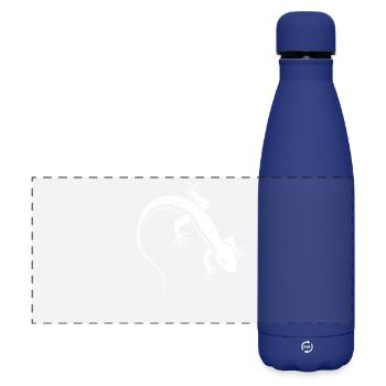 Lézard Silhouette Contrastée Salamandre - Gourde isotherme panoramique mate 500 ml - bleu foncé  - Devant