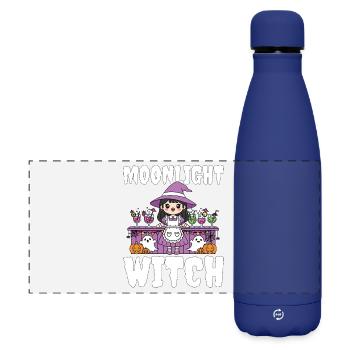 MOONLIGHT WITCH - WITCH HALLOWEEN - Matte Panoramic Thermal Bottle 500 ml - dark blue  - Front