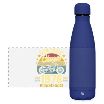 1976 Motard 50 Ans Anniversaire Homme - Gourde isotherme panoramique mate 500 ml - bleu foncé  - Devant